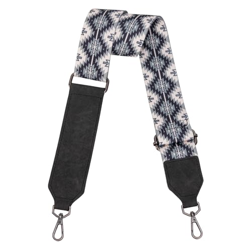 Wrangler Strap Western Purse Straps Replacement Crossbody Handbag Adjustable Aztec Wide Guitar Strap - color: Strap-angel Diamond Black