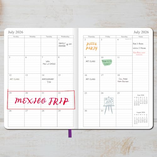 26-27 Academic Planner - Weekly and Monthly Planner, Jul 2026 - Jun 2027, Vegan Leather Cover, Elastic Closure, 8.5"x11", Purple - color: Purple, size: 8.5”x11” (26-27)