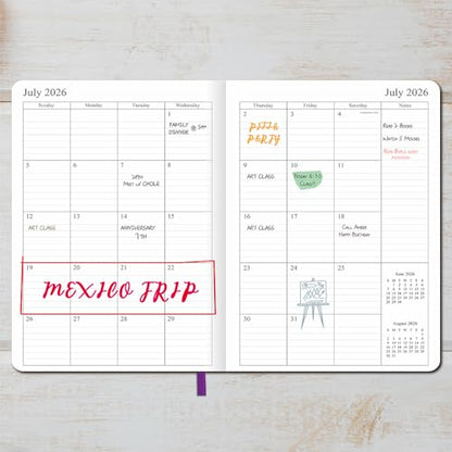 26-27 Academic Planner - Weekly and Monthly Planner, Jul 2026 - Jun 2027, Vegan Leather Cover, Elastic Closure, 8.5"x11", Purple - color: Purple, size: 8.5”x11” (26-27)