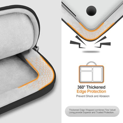 Lacdo 360° Protective Laptop Sleeve Case for 14 inch New MacBook Pro M5 Pro/Max A3426 A3427 (2026), M5/M4/M3/M2/M1 A3434 A3112 A3401 A3185 A2918, 13.8 inch Surface Laptop 7 6 5 4 3 Computer Bag, Black - color: Black, size: New MacBook Pro 14 Inch