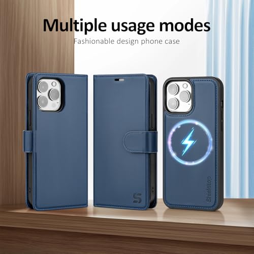 Shieldtop Compatible with Magsafe Magnetic 2 in 1 Detachable iPhone 12 Pro Wallet Case with Card Holder Credit Slots Men Women,PU Leather RFID Blocking Flip Kickstand for Apple 12 6.1",Blue - color: Blue, size: iPhone 12 - 6.1"/iPhone 12 Pro - 6.1"