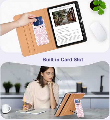 DTTO for iPad Air 11-inch Case M4 / M3 / M2 (2026/2025/2024), Pink Book | Slim Reading PU Leather Cover with Pencil Holder for iPad Air 5/4, Card Slot, Vertical & Horizontal Angles, Auto Wake/Sleep - color: Pink Notebook