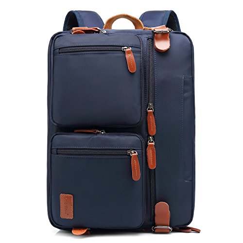CoolBELL Convertible Backpack Messenger Bag Shoulder Bag Laptop Case Handbag Business Briefcase Multi-Functional Travel Rucksack Fits 17.3 Inch Laptop for Men/Women (Blue) - color: Blue, size: 17.3 Inches