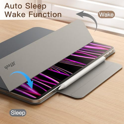 JETech Magnetic Case for iPad Pro 12.9" 6/5/4/3, Space Gray | For 2022/2021/2020/2018 Model, Slim Smart Design Cover, Auto Wake/Sleep, Lightweight Protection, Supports Pencil 2nd Charging - color: Space Gray