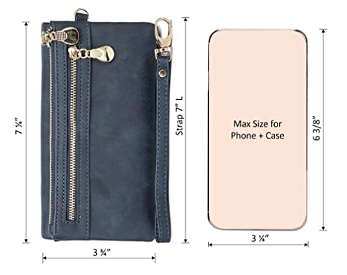 Aslana Soft Leather Long Wallet Wristlet with hand Strap Clutch Bag for Women Card holder Phone Bag (Black) - color: #01 Black