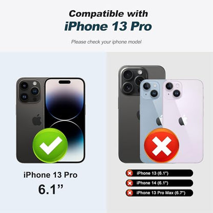 for iPhone 13 Pro Wallet Case with Stand,PU Leather Flip Credit Card Holder Slots (RFID Blocking),Compatible with Magsafe Magnetic Holder Phone Cover Women Men,Green - color: Green, size: iPhone 13 Pro 6.1"