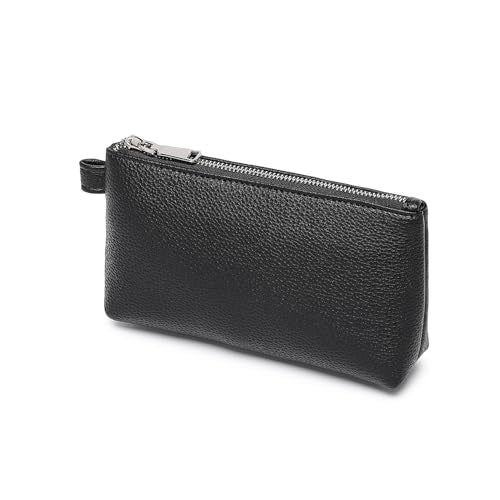 Small Makeup Bag for Purse, Leather Cosmetic (Black) - color: PU/Black