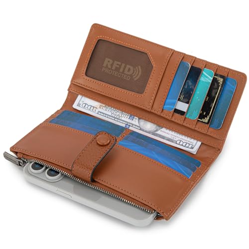 Montana West Women's Wallet Bifold RFID Blocking Wallets Large Capacity Card Holder Wallets with Zipper Coin Pocket - color: 3 Brown