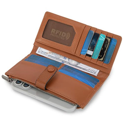 Montana West Women's Wallet Bifold RFID Blocking Wallets Large Capacity Card Holder Wallets with Zipper Coin Pocket - color: 3 Brown