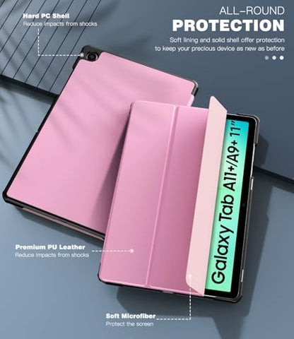 TiMOVO Case for Samsung Galaxy Tab A11+/A11 Plus 11" 2026, Flowers Pink | Fit for SM-X230/X236/X238, Slim Lightweight, Stand Hard Back Shell, Auto Wake/Sleep - color: Flowers Pink