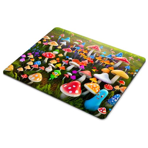 Happy Mushroom Mouse pad Customized Mousepad Non-Slip Rubber Base Mouse Pads for Computers Laptop Office Desk Accessories Mouse pad - color: Happy Mushroom