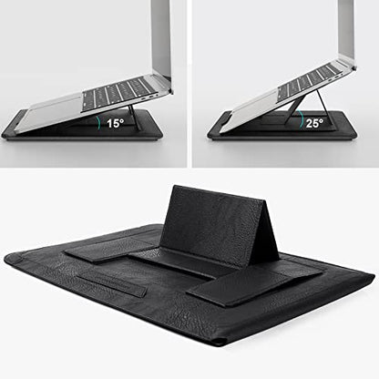 Nillkin Laptop Sleeve 13 inch (3-in-1), MacBook Sleeve with Adjustable Stand & Mouse Pad, 2 Stand Modes, 13 inch Laptop Case, MacBook Accessories, Slim for Samsung/Chromebook/HP 12-14'', Black Texture - color: Black Texture
