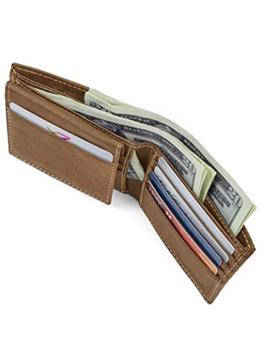 Timberland Men's Leather Passcase Bifold Wallet Hybrid, Tan, One Size - color: Tan
