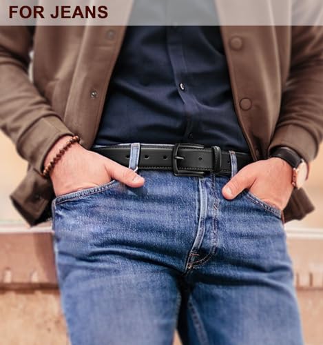 Men Leather Grommet Belt True to Size 1 3/8" Gift Boxed | 7 Eyelets Single Prong | Lightweight | Versatile For Golf Jeans Dress Casual - color: Black4144, size: 42"-44"Waist Adjustable