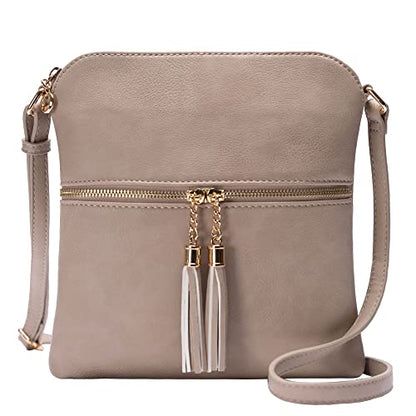 Womens Lightweight Medium Crossbody Purse with Tassel, Perfect Size Crossbody Bags for Daily Use, travel - color: Brick5