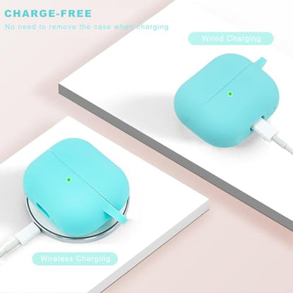 Compatible with Samsung Galaxy Buds 3 Case, Silicone Protective Cover for Galaxy Buds 3 Pro With Bracelet Keychain (Mint Green) - color: Mint Green