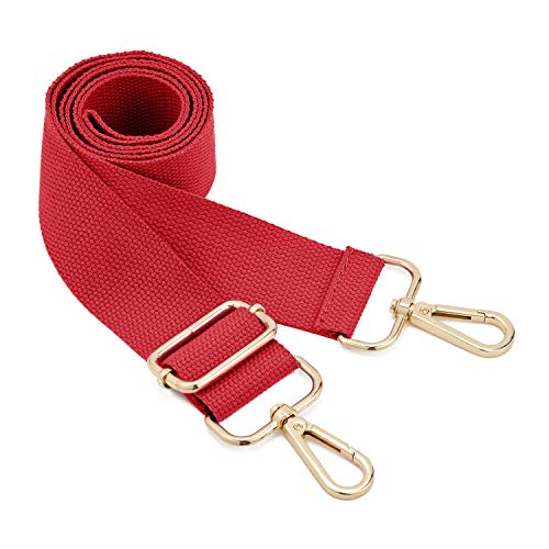 DEVPSISR Wide Shoulder Purse Strap Replacement Adjustable Belt Canvas Bag Crossbody Handbag - color: Red