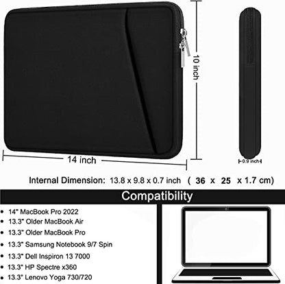 Laptop Case 13 Inch, Upgrade 14 inch Laptop Cover for Apple MacBook Pro | Laptop Case, Handbags Briefcase Laptop Bag Compatible with 14" MacBook Air/Pro HP Asus Lenovo Notebook Computer - color: Black, size: 13.3 inch