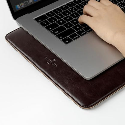 Comfyable Laptop Sleeve 13 Inch Precisely Compatible with MacBook Air M5 2026 & MacBook Pro/Neo A18, Faux Leather Cover Case, Dark Brown - color: Dark Brown, size: For 13" MacBook Pro & Air & Neo