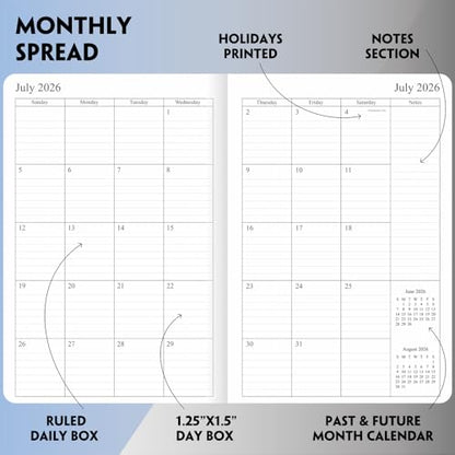 26-27 Academic Planner - Weekly and Monthly Planner, Jul 2026 - Jun 2027, Holidays, Contacts and Notes Pages, Vegan Leather Cover, Elastic Closure, 5.5”x8.25”, Rose Gold - color: Rose Gold, size: 5.5”x8.25” (26-27)
