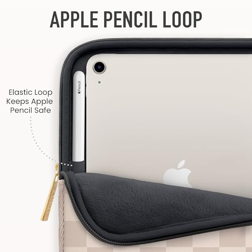 Vandel Slim & Protective Tablet Sleeve for 9-11 inch iPad A16, 11 iPad Pro | Fits al 9-11 Inch iPads + Tablets, 10.9" iPad,10.2" iPad, 10.9" iPad Air, 11 Inch Samsung Galaxy Tab A9+, Fits Magic Keyboard - color: a. Neutral Checker, size: 9-11 Inch Tablet