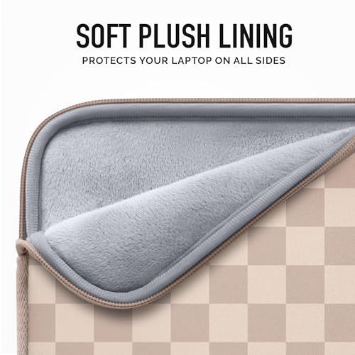 Vandel Slim 17.3 Inch Laptop Sleeve, 17 Inch Laptop Case | Computer Sleeve, Chromebook Cover Bag for HP, Dell, Lenovo, Asus, Acer, MSI Notebook - color: a. Neutral Checker, size: 17 Inch