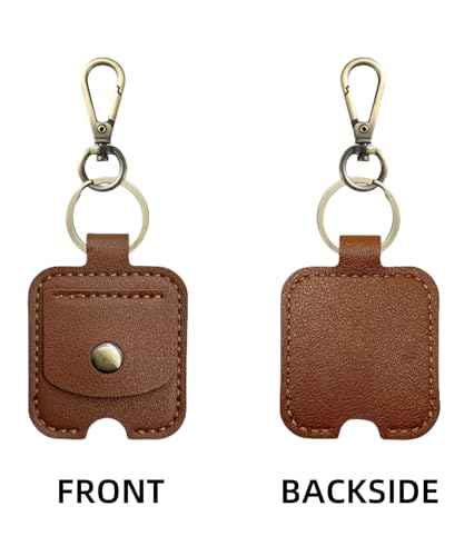 3 Pcs Leather Key Holder with Snap Closure, Keychain Sleeve with Metal Clip, Black,Brown,Red - color: Black