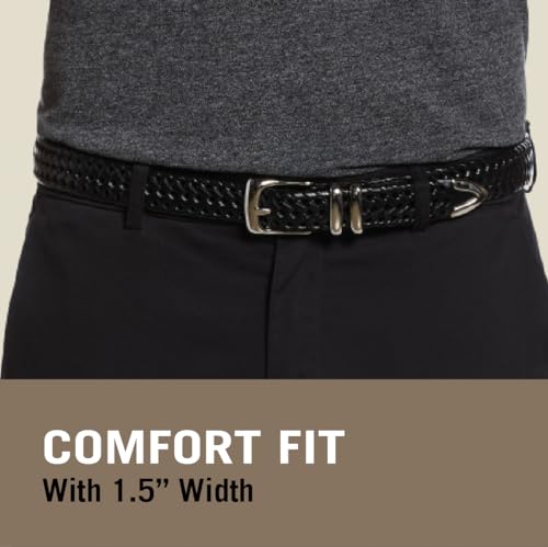 Perry Ellis Men's Portfolio Braided Leather Belt - color: Black, size: 40