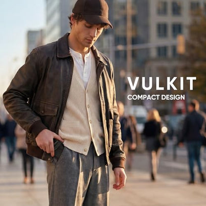 VULKIT Men's Wallet RFID Blocking Slim Minimalist Wallet Holds 9-11 Cards | Pop-Up Mechanism Card Holder, Minimalist Gift for Men, Gift Box Packaged - color: Carbon Fiber Black