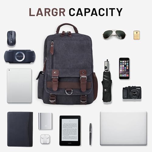 mygreen Canvas Cross Body Messenger Bag Shoulder Sling Backpack Travel Rucksack - color: Coffee, size: Large