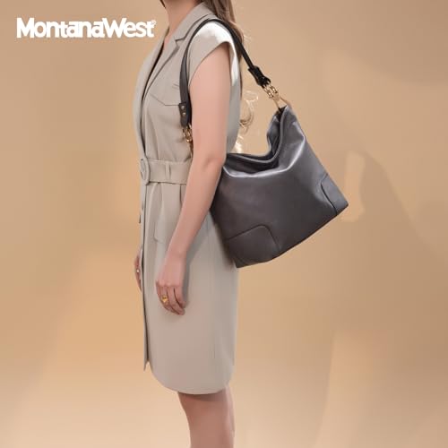 Montana West Hobo Bags for Women Top Handle Satchel Shoulder Purse Bucket Handbag - color: Special-grey