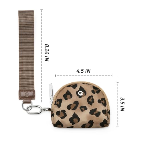 Mum's Memory Mini Zip Around Wristlet Wallets for Women -KeyChain Wallet with Detachable Dual Pouch Wristlet -Key Chain Coin Purse Small Wallets - color: Camouflage Leopard Print