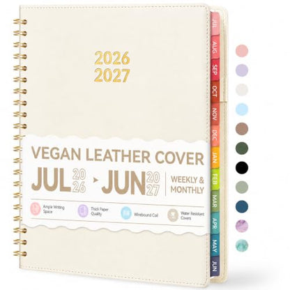 Forvencer Planner 2026-2027, Academic Planner Weekly & Monthly,Soft Cover - color: beige, size: 8.5"x11" (Jul 2026-Jun 2027)