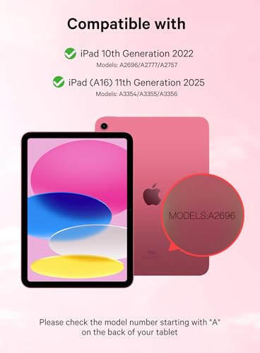 CHESONA Compatible for iPad 11th(A16)/10th Generation Case with Keyboard | Detachable Folio Keyboard Case with Multi-Touch Trackpad, 7-Color Backlight, Pencil Holder & Dual Bluetooth, Red - color: red