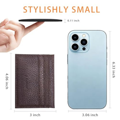 Leather Credit Card Holder Unisex Wallet with ID Window (012) - color: 012