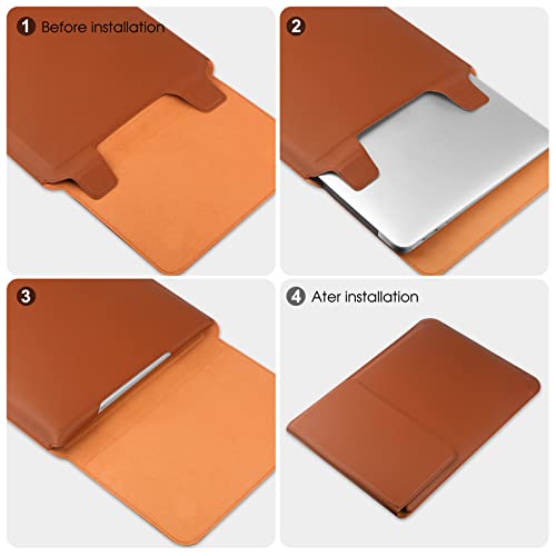 HoYiXi 15 16 Inch Laptop Sleeve Case Leather Bag for MacBook Pro 16 2021 & 2019/ASUS Vivobook 15/Huawei MateBook D15/HP 15.6" PC/MacBook Pro 15/Surface Laptop 3/Dell Inspiron 15/IdeaPad, Brown - color: Brown, size: 15-16 in
