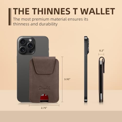 Zitahli Slim Wallet for Men and Women 6-8 Cards Minimalist Leather Credit Card Holder Front Pocket RFID Blocking Gifts Ideal Choice - color: CH Brown