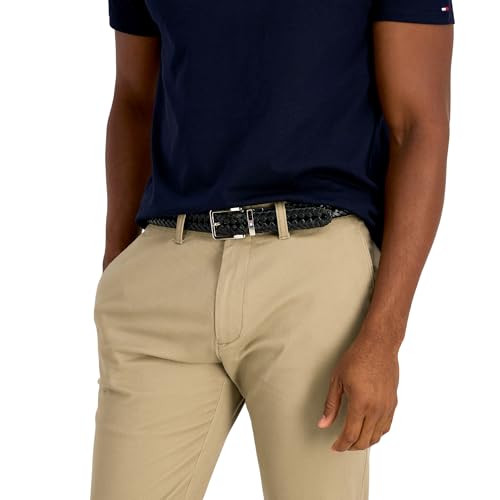 Tommy Hilfiger Men's 2‑in‑1 Reversible Braided Leather Belt, Fully Adjustable Casual & Dress Style - color: Black/Brown, size: Large (38-40)
