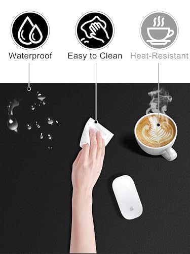 TopMade 4-in-1 Mouse Pad with 15W Wireless Charging, Foldable Phone Holder, 31.5" x 15.75" XXL Large Desk Pad, Gaming Mousepad with Ultra-Smooth Surface, Non-Slip Base, Waterproof Desk Mat, Black - color: Black-Phone Holder-31.5"x15.8"