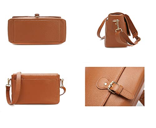 Meliae Camera Bag for Women, DSLR Mirrorless Camera Purse, Leather Shoulder Crossbody Messenger Travel Bag for Photographers (Brown) - color: Brown