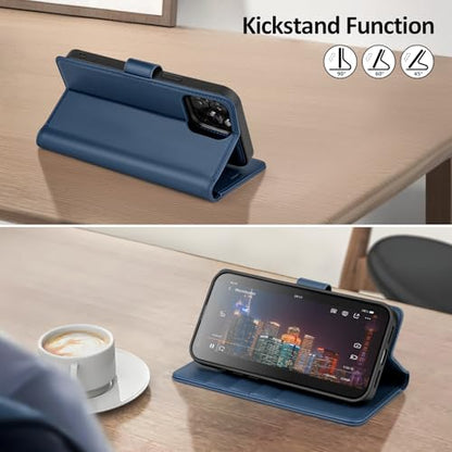 Shieldtop Compatible with Magsafe Magnetic 2 in 1 Detachable iPhone 12 Pro Wallet Case with Card Holder Credit Slots Men Women,PU Leather RFID Blocking Flip Kickstand for Apple 12 6.1",Blue - color: Blue, size: iPhone 12 - 6.1"/iPhone 12 Pro - 6.1"