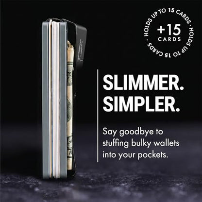 Mountain Voyage Co Minimalist Wallet for Men & Women - Slim RFID Wallet, Scratch Resistant, Credit Card Holder & Money Clip, Easily Removable Money & Cards, (Matte Grey) - color: Matte Grey, style: Minimalist
