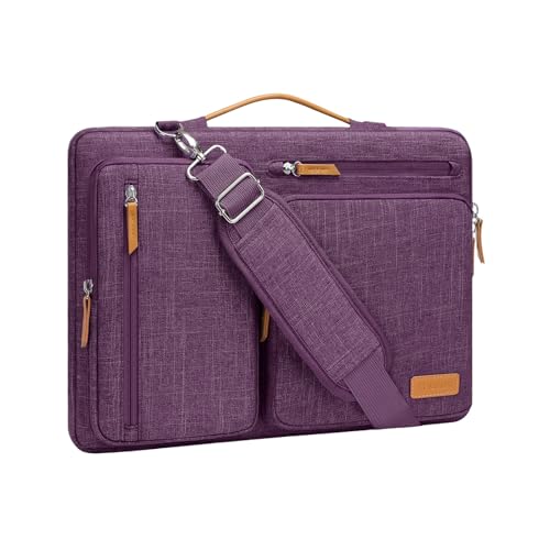 MOSISO 360 Protective Laptop Shoulder Bag, 13-13.3 inch Computer Bags | Compatible with MacBook Pro 14, HP, Dell, Lenovo, Asus, Side Open Messenger Bag with 4 Zipper Pockets&Handle, Argyle Purple - color: Argyle Purple, size: 13.3 inch