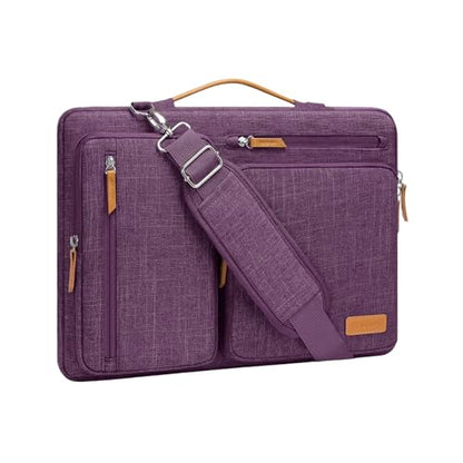 MOSISO 360 Protective Laptop Shoulder Bag, 13-13.3 inch Computer Bags | Compatible with MacBook Pro 14, HP, Dell, Lenovo, Asus, Side Open Messenger Bag with 4 Zipper Pockets&Handle, Argyle Purple - color: Argyle Purple, size: 13.3 inch