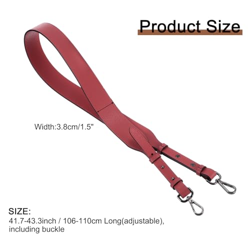 uxcell Leather Purse Strap, Adjustable Crossbody Replacement Straps for Handbags, Shoulder Bag - color: Claret, Gun-black Clasp