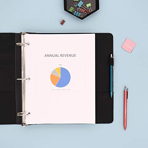 Blue Sky ProView Legacy Black 3 Ring Binder, Letter Size, 1.5", Textured Faux Leather Cover, Built in Pockets, Holds 265 Sheets (10040) | Textured Faux Leather Cover, Built-in Pockets, Holds 265 Sheets, For Office and School - size: 1.5", style: 1 Binder