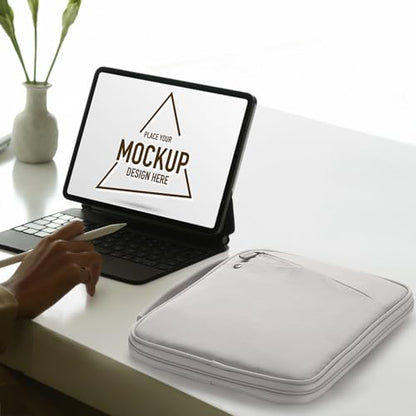MoKo 9-11 Inch Tablet Sleeve Carry Case Padded Protective Bag with Handle | Fits New 11-inch iPad Air 4 2026/Pro M5/ A16, iPad 10th/Air 5/4th 10.9, i-Pad 9/8th 10.2,Tab S9/S8 11, Gray & White - color: Gray + White, size: 9-11 Inch