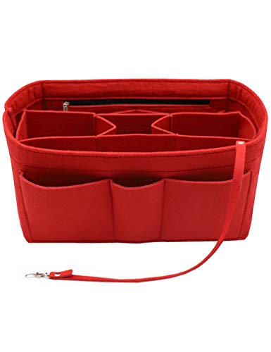 LEXSION Felt Insert Bag Organizer Bag In Bag For Handbag Purse Organizer Fits Speedy Neverful - color: Red, size: Slender Large