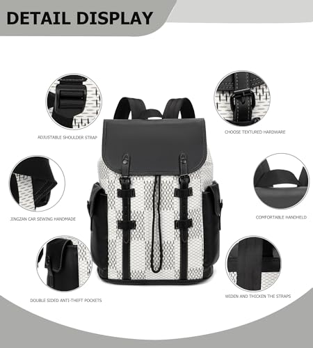 Luxury Anti Theft Laptop Backpack for Men, Waterproof Travel Bag | Laptop-ready business layout, anti-theft design and waterproof claim support office commute, travel and campus use - color: B-white