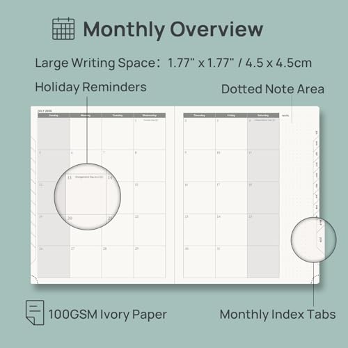 POPRUN Planner 2026-2027, Large-8.5" x 10.5", Academic Weekly Planner | Daily Weekly & Monthly Calendar (Jul 26-Jun 27) Hourly Appointment Book with Inner Pocket, Leather Softcover, Black - color: Black, size: Large-8.5" x 10.5", style: Academic Year 2026